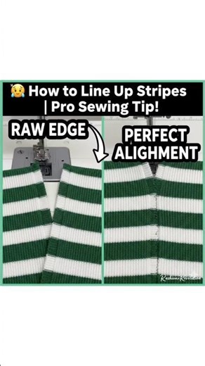 Learn How to Match Stripes on Ribbed Fabric Like a Pro Tailor! #sewing #tutorial #shorts