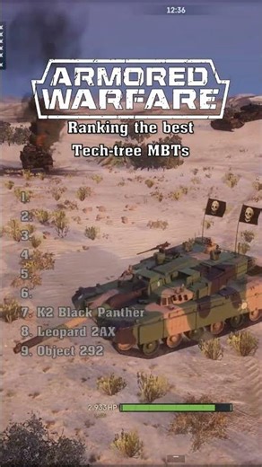 Ranking the best tech-tree MBTs in Armored Warfare! #armoredwarfare #tank #games #military