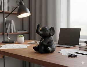 3D Elephant Papercraft Kit: DIY Geometric Desk Decor - Etsy