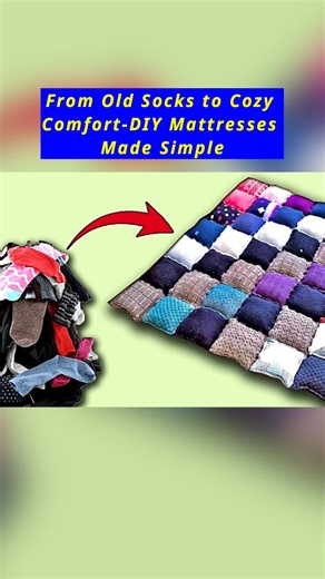 4.3K views · 40 reactions | From Old Socks to Cozy Comfort-DIY Mattresses Made Simple #cozymattress #upcycled #mattresses #homedecoration #diyhomedecoration #upcyclecraft #ecofriendlycrafts #satisfyingcraft #diyhomedecorideas #beginnersewing #makingvideo #crafts #selfimprovementdaily | All Girls' Things | Facebook