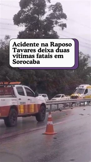 Portal Porque on Instagram: "ACIDENTE GRAVE 🚨 Um grave acidente na tarde desta sexta-feira (30), na Rodovia Raposo Tavares, em Sorocaba, fez cinco vítimas, sendo duas fatais, um ferido grave e duas pessoas com ferimentos leves. Segundo informações da concessionária CCR ao Portal Porque, a origem do acidente ocorrido no quilômetro 84,9, sentido São Paulo interior, foi o capotamento de um carro de passeio. O ferido em estado grave teve de ser resgatado pelo helicóptero Águia por volta das 16h. As