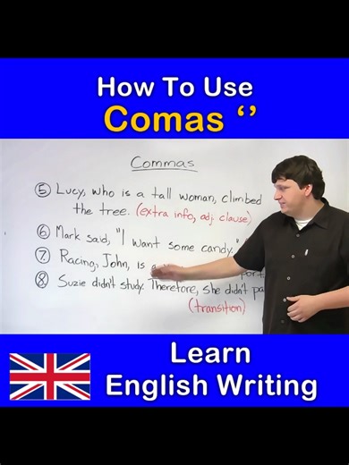How to Use Comas ? Learn English Writing #fluentenglish #english #englishtips #englishvocabulary #englishlanguage