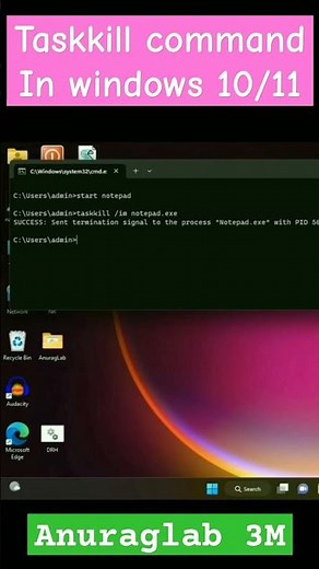 taskkill command in windows | how to close any software using cmd #shorts #cmd #command #windows