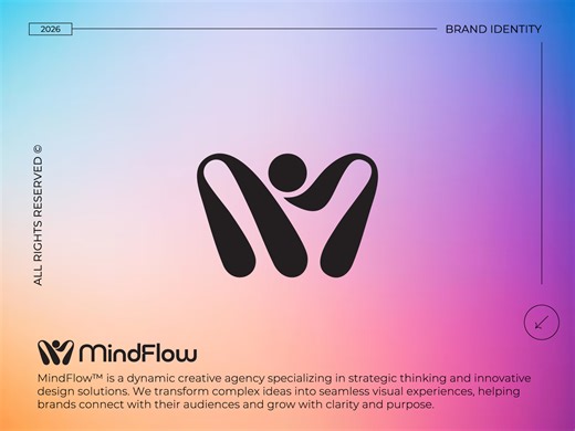 MindFlow – Abstract M Logo & Brand Identity for Creative Agency