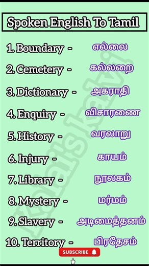 Spoken English To Tamil ✨#trending #shorts #spokenenglish #englishthroughtamil #vocabulary #english