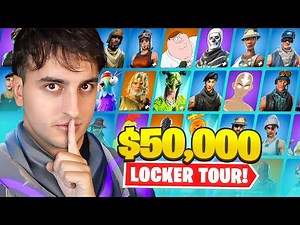 MCCREAMY'S $50,000 FORTNITE LOCKER TOUR! (2000+ Skins)