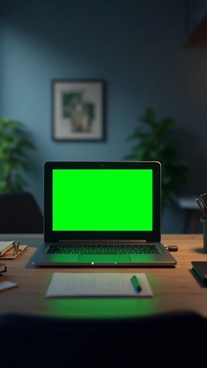 Green Screen | Green Screen Leptop on table #leptop #office #desk #greenscreen #edit #leptop #display #viral #video #greenscreenai #background | Instagram