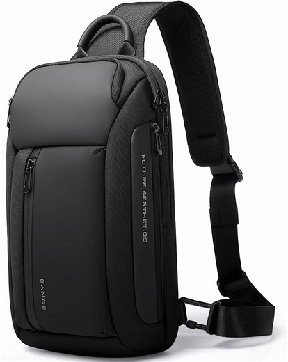 BANGE Waterproof Men's Sling Bag, Large Capacity Crossbody Backpack Durable