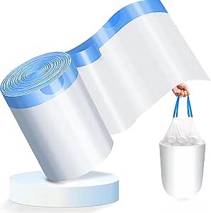 Amazon.com: 4 Gallon Trash Bag, Small Drawstring Trash Bags, 15 Liter White Garbage Bags, 40 Count : Health & Household