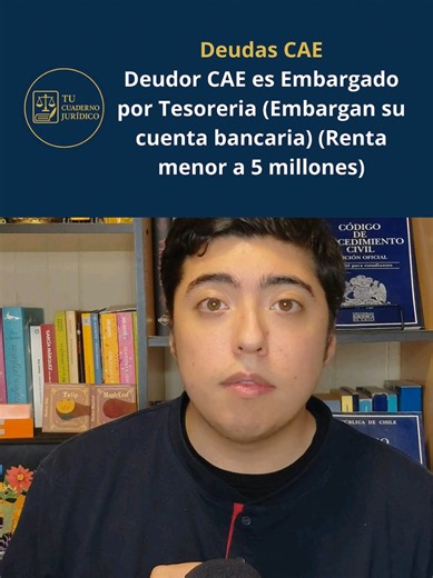 Embargaron Cuenta Bancaria a Deudor CAE Lamentablemente uno de mis clientes fue embargado, incluso ganando menos de 5 millones brutos (mi cliente gana menos de 3 millones brutos), de todas maneras fue embargado. No hay que entrar en panico, son muy pocas personas las embargadas, pero si es un indicativo de que, los tramos de renta están cambiando. Con mi cliente ya estamos revisando su situación, si tienes dudas o consultas, escríbenos o deja un comentario. #chile #cae #tgr #creditos #abogado