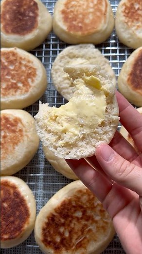 Homemade English Muffins (recipe in description)