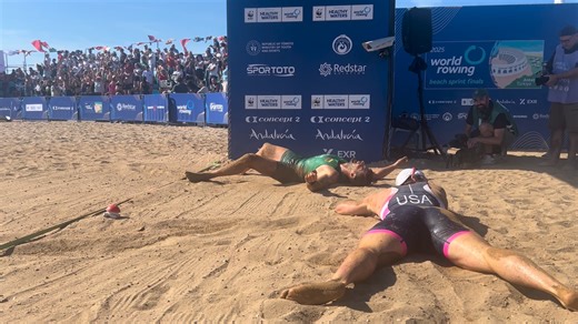 WHAT A FINISH IN THE COASTAL MIXED DOUBLE SCULLS IN ANTALYA - IT’S GOLD FOR LITHUANIA !! #WorldRowingBeachSprints | World Rowing