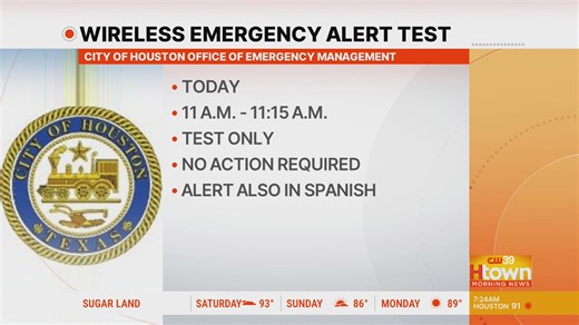Houston to test wireless emergency alert system
