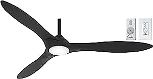 Minka-Aire F868L-CL/CL Sleek 60" Smart Ceiling Fan with LED Light, Remote and Wall Control