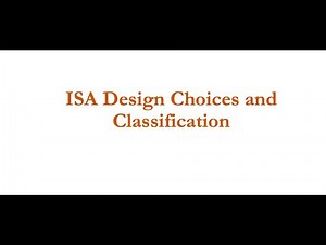 ISA Design Choices and Classification