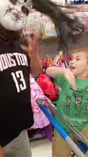 KID SLAPS MASKED DAD IN THE FACE