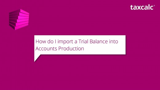 How do I import a Trial Balance into Accounts Production?