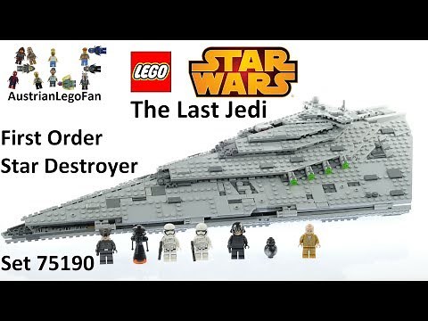 Lego Star Wars Last Jedi 75190 First Order Star Destroyer Speed Build