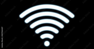 Internet connection symbol; Wi-Fi network animation; wireless icon animation, Wifi motion design for web design, mobile apps, ui design. Stock Video
