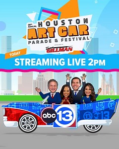 🚗 Get ready to rev your engines! Join ABC13 and Team Gillman for the Houston Art Car Parade today! We're celebrating the creativity of our community through hundreds of works of art on wheels. If you can't make it downtown, we're streaming the entire event! See you at 2PM! | ABC13 Houston