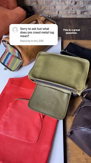 What does “pre-creed” mean? The Coach creed, or story patch, was introduced in the mid 1970s. Prior to its implementation, various fabric and metal tags were utilized. We also see a simple “cartouche” stamp which only bears the Coach name before the creed was adopted. (Please note that the cartouche-style stamp was still used for many years on small items like wallets and cosmetic pouches. Those pieces are not necessarily “pre-creed” era, they are simply just too small to fit a story patch 🙃) #