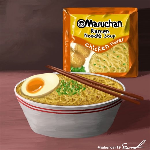 Painting Maruchan Ramen on Procreate #art #digitalart #procreate #ramen #maruchan #food