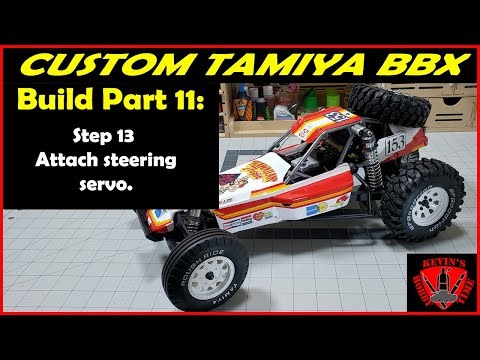 Tamiya BBX Custom RC Build. Part 11 - Step 13. Attaching steering servo.