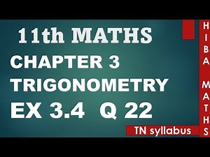 11th maths chapter 3 exercise 3.4 question 22 TN syllabus hiba maths