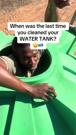 Cleaning up years of lime build up in the WATER TANK 🤣#Botswana #tiktokbotswana🇧🇼tiktoksouthafrica🇿🇦 #youthinfarming #agriculture