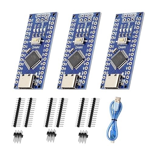 AYWHP 3PCS Nano V3.0 Board With Cable, ATmega328P, CH340G Chip 5V 16M, Microcontroller Compatible With Arduino (USB