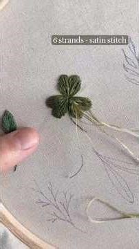 cloverleaf embroidery 🤍 #embroidery #cloverleaf #embroiderylover #handembroidery