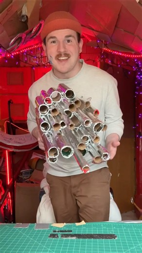 This cardboard shotgun has enough barrels now… right?