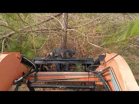Easy man hydraulic pincher tree shear on Kubota m9000 tractor