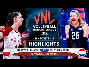Martyna Lukasik vs Elles Dambrink | Poland vs Netherlands | VNL 2021 (HD)
