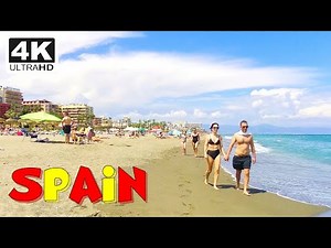 Sounds of Spanish Beaches - 4K Relaxing Virtual Beach Walking Tour [Spain]