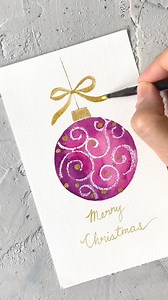 Watercolour Christmas bauble card ✨ #WatercolourChristmas #HandmadeCard #WatercolourArt #AquarelleNoël #CarteDeNoël #AquarelleArt #Aquarellkunst #Weihnachtskarte #Handgemacht #fblifestyle | blue.lisart.art