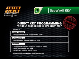 Easy direct key programming without transponder programmer - SuperVAG KEY (SPVG, formerly SuperVAG)