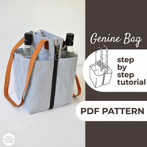 Shopping Bag Sewing Pattern | Wine Bag | Shoulder Bag | Pattern   Detailed Illustration Instruction | 18x32x18 Cm | A0, A4 & Us-letter - Etsy