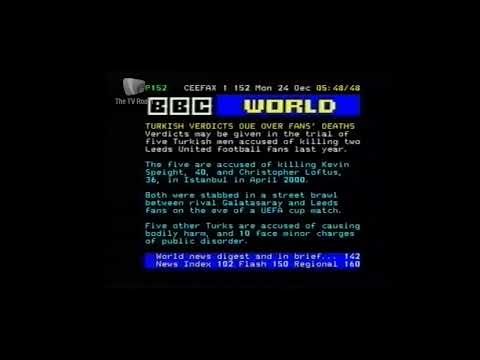 BBC One start-up including Pages from Ceefax (Christmas Eve 2001)