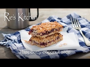 Raspberry coconut slice