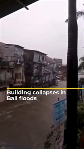 A building was seen collapsing during floods in Indonesia's popular tourist destination of Bali, where at least six people have died and streets have been inundated. | Al Jazeera English