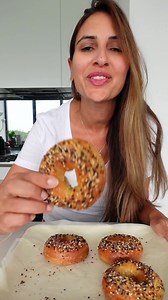 Easy Peasy Bagels! These only need 2 ingredients to make the dough and are high in protein too with 11g per bagel 💪 They’re made with the popular 2 ingredient dough you may have seen before which is Self raising flour & Greek Yogurt. I prefer using wholemeal flour as it’s less refined too. I shared these over a year ago now, (where does the time go !) and made them again this week so I had to share them again❤️ Trust me you don’t need to be a baker to make these, they’re really easy and you don