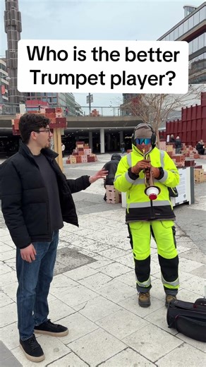 Who played better?#mouthtrumpet #trumpetman #inpublic #funny #embarrassing