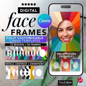 Color Analysis Canva Frames Templates Seasonal Virtual Frames Canva Personal Stylist Digital Templates for Virtual Color Analysis - Etsy