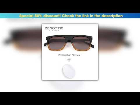 Top ZENOTTIC XL Size Handmade Acetate Polarized Prescription Sunglasses For Men Popular Square UV40