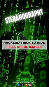 160K views · 2.6K reactions | Steganography is a powerful technique hackers use to hide files inside images without altering their visual appearance. This method allows them to secretly store sensitive data, scripts, or payloads within an image file, making it nearly impossible to detect!  | Hacking Tutorials Daily | Facebook