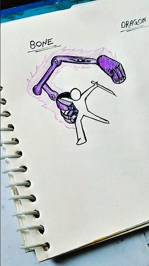 How to draw body With (bone , dragon) #howtodraw #stickman #shorts #art