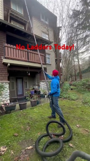 Ladder-less gutter cleaning :) #guttermaintenance #home #construction