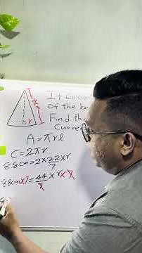 Curved Surface Area of a Cone | Easy Maths Problem Solving | Step-by-Step Tutorial #mathshorts