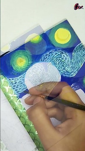 The starry night painting | Astronaut painting easy
